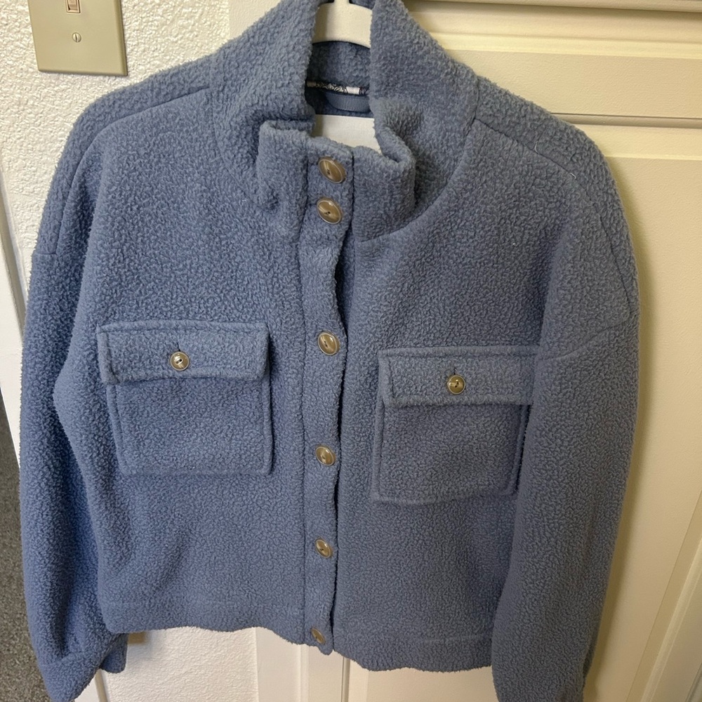 Anthropologie Daily Practice Fleece Bomber in Lilac size small